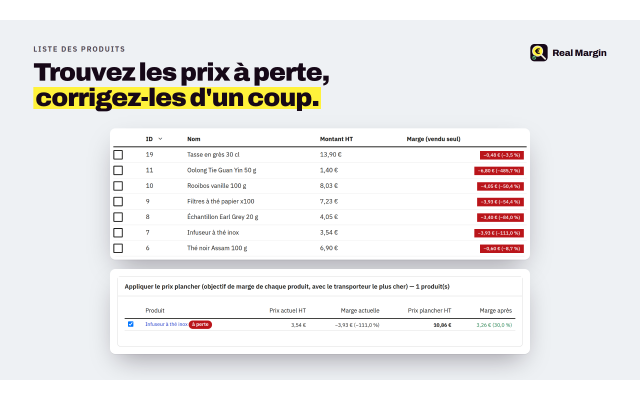 Corrigez en masse depuis la liste des produits